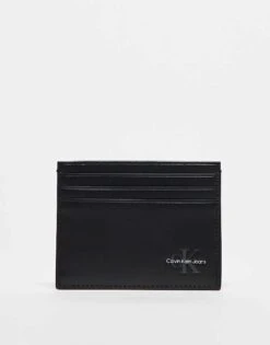 Calvin Klein Jeans Logo Card Holder In Black For Men Na Black