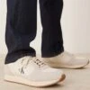 Calvin Klein Jeans Runner Trainers In Beige With Gum Sole For Men Turtle Dove/eggshel