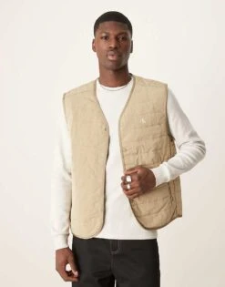 Calvin Klein Jeans Quilted Gilet In Beige For Men Tree House