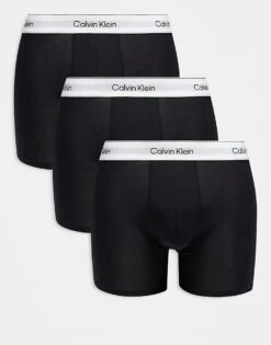Calvin Klein Icon Cotton Stretch 3 Pack Boxer Briefs In Black For Men