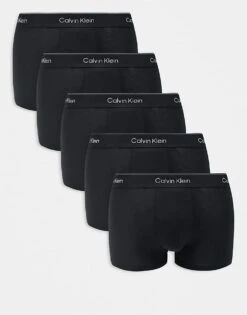 Calvin Klein Icon Cotton Stretch 5 Pack Trunk In Black For Men