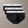 Calvin Klein Icon Cotton Stretch 3 Pack Hip Briefs In Black For Men Black, Black, Blac
