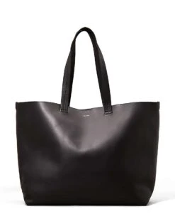 Calvin Klein Leather Tote Bag In Ck Black For Men