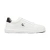 Calvin Klein Jeans Leather Trainers In Bright White/black For Men
