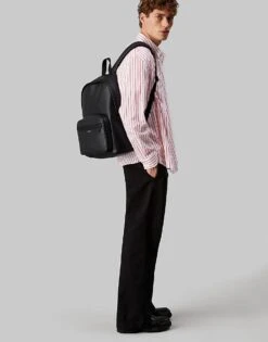 Calvin Klein Laptop Backpack In Ck Black For Men